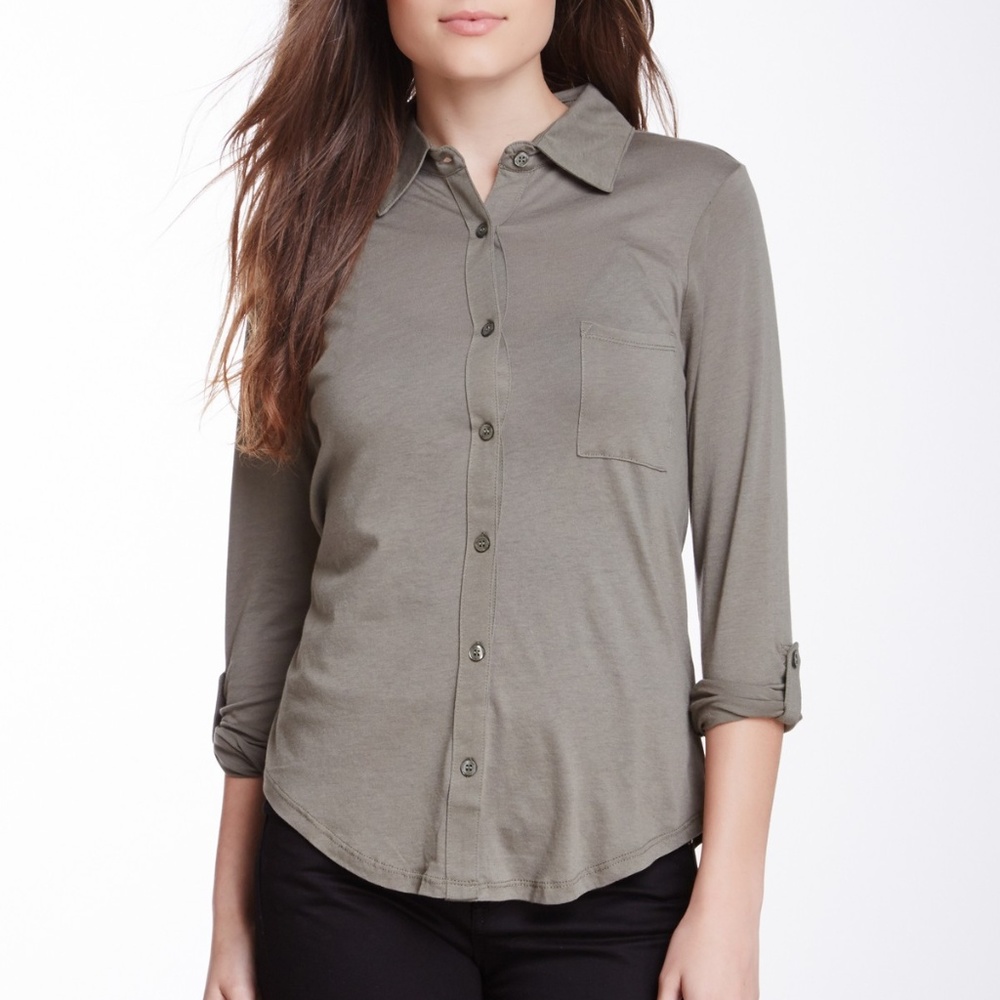 Splendid Solid Button Front Shirt - image 1